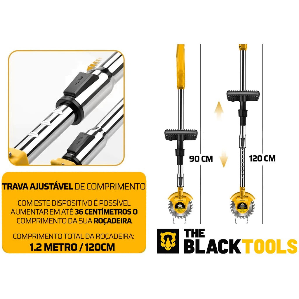 Roçadeira Elétrica Cortador De Grama Elétrico Recarregável 2 Baterias - 1 ANO DE GARANTIA
