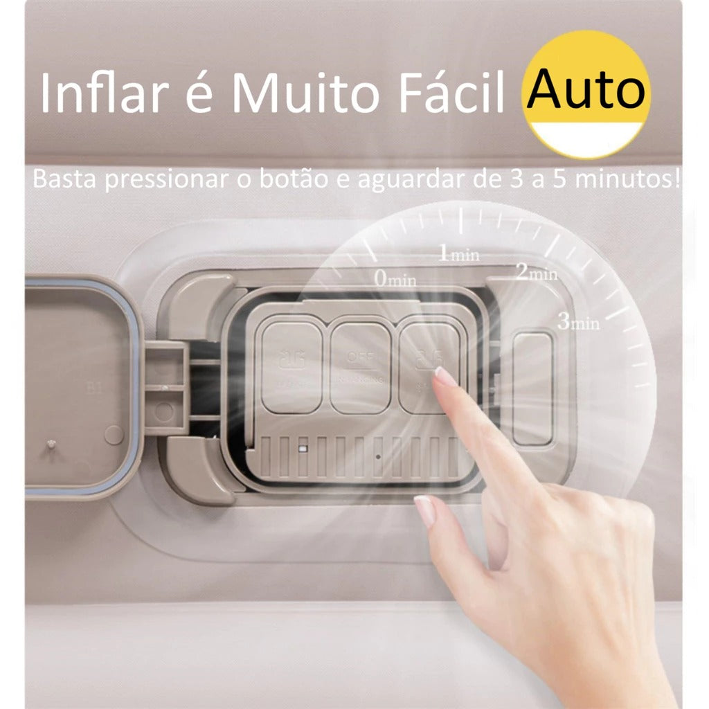 Colchão Inflável Queen Casal Cama De Campanha Bomba Inflável Com Bateria De Lítio Integrada JOYFOX - 1 ANO DE GARANTIA