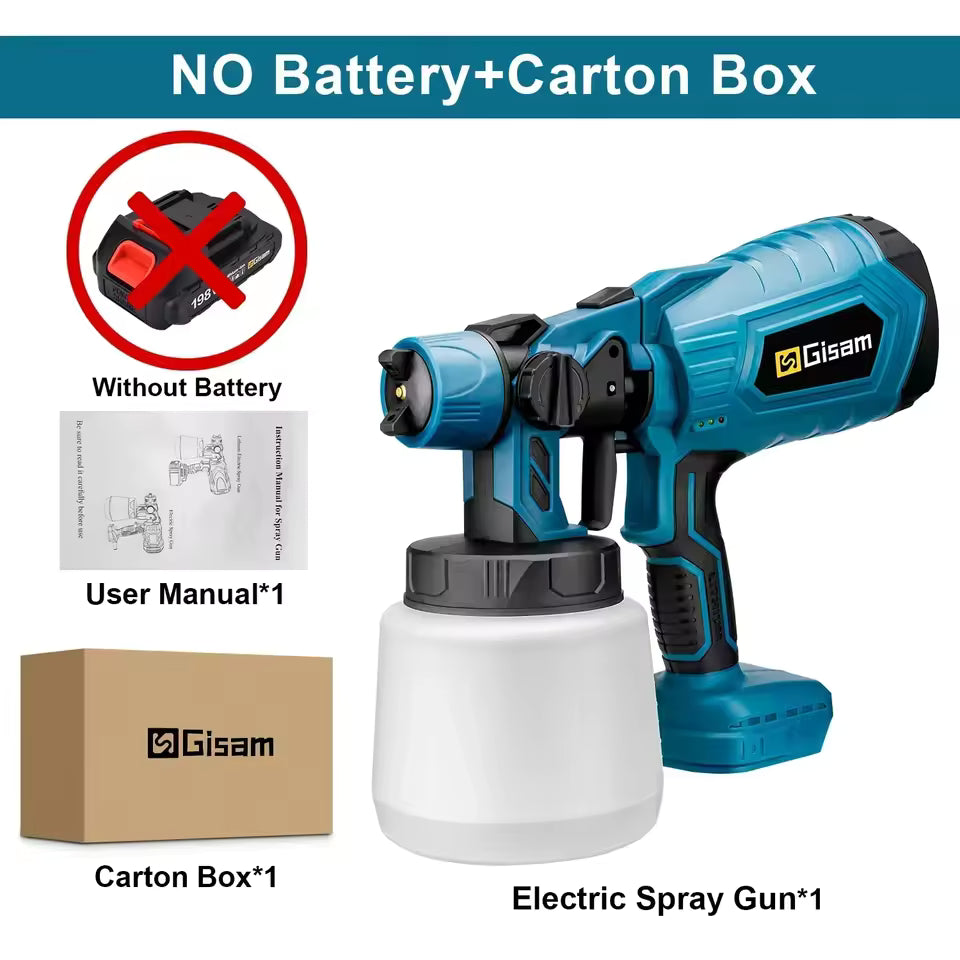 Pistola Pulverizadora Elétrica 1L - Alta Potência + 2 Baterias Extras - ÚLTIMAS UNIDADES