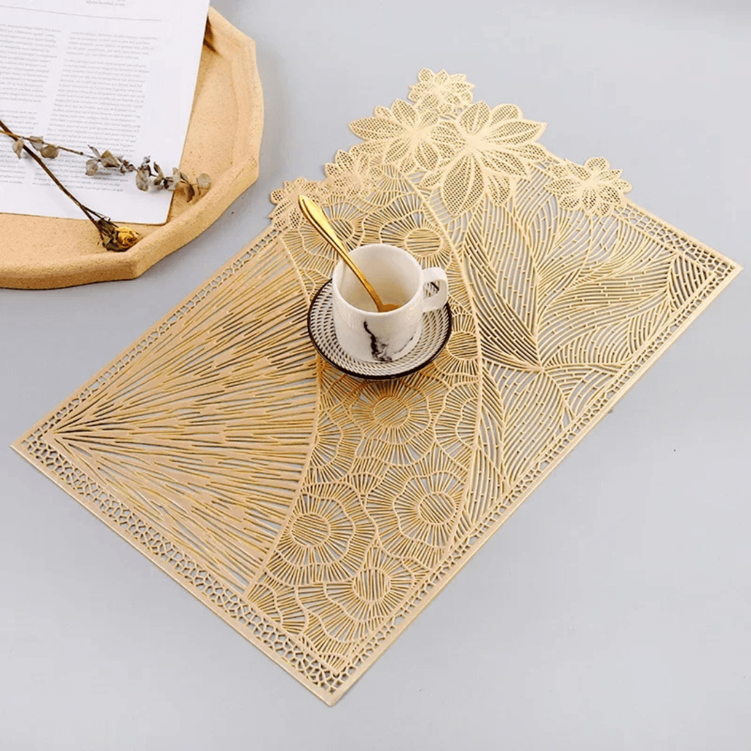 Jogo Americano Dourado Luxuoso - Decoração para sua Mesa de Jantar