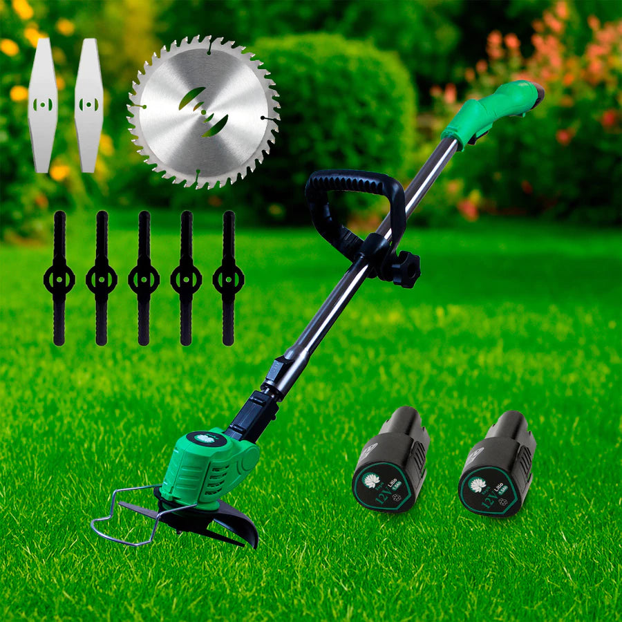 Roçadeira Elétrica Cortador De Grama Elétrico Recarregável 2 Baterias - 1 ANO DE GARANTIA