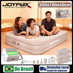 Colchão Inflável Casal Queen King Fortech Com Bomba Embutida Bivolt + Bolsa Bestway