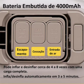 Colchão Inflável Casal Queen King Fortech Com Bomba Embutida Bivolt + Bolsa Bestway