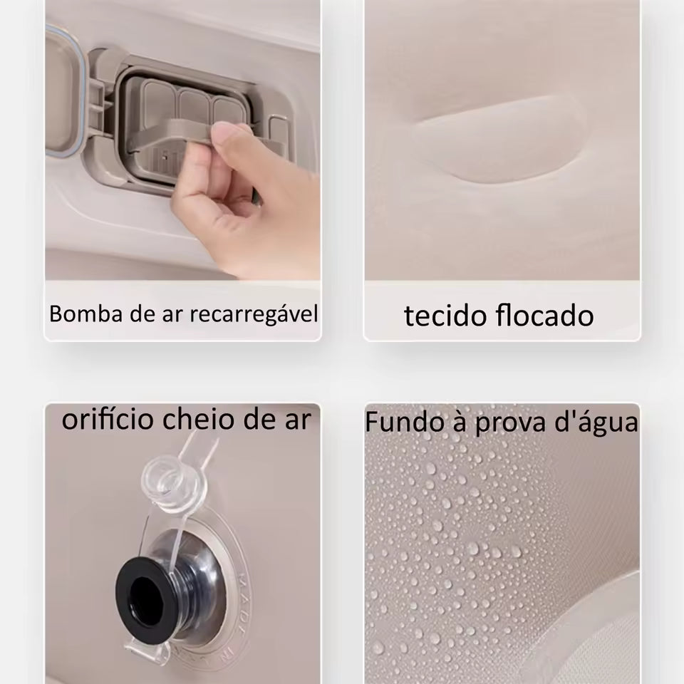 Colchão Inflável Casal Queen King Fortech Com Bomba Embutida Bivolt + Bolsa Bestway