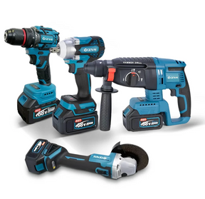 [OFERTA BLACK FRIDAY] Kit de ferramentas 4 em 1 Furadeira, Chave de fenda/Chave de impacto/Amolador/Martelo 2 baterias de 68 V Caixa - 1 ANO DE GARANTIA