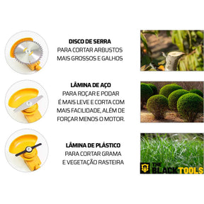 Roçadeira Elétrica Cortador De Grama Elétrico Recarregável 2 Baterias - 1 ANO DE GARANTIA