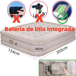 Colchão Inflável Queen Casal Cama De Campanha Bomba Inflável Com Bateria De Lítio Integrada JOYFOX - 1 ANO DE GARANTIA