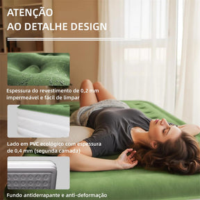 Colchão Inflável Queen Casal Cama De Campanha Bomba Inflável Com Bateria De Lítio Integrada JOYFOX - 1 ANO DE GARANTIA