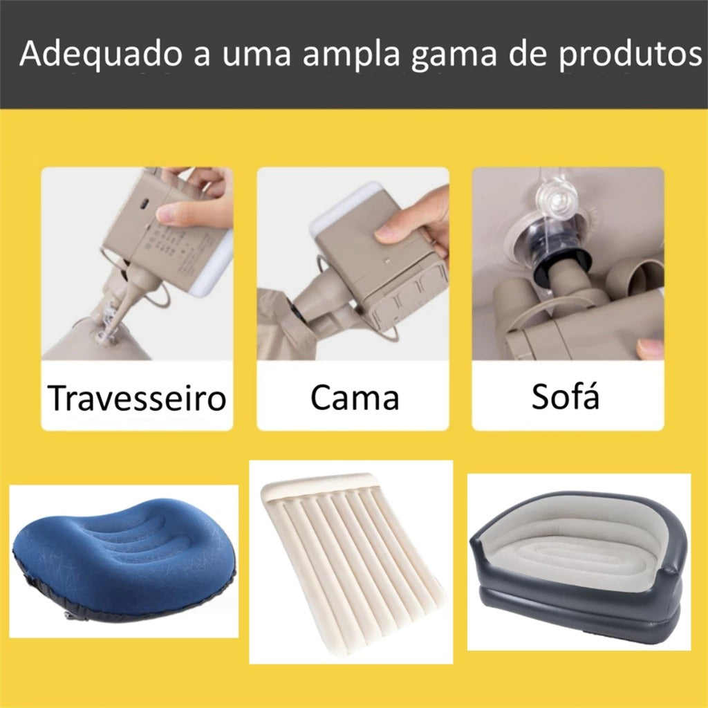 Colchão Inflável Queen Casal Cama De Campanha Bomba Inflável Com Bateria De Lítio Integrada JOYFOX - 1 ANO DE GARANTIA