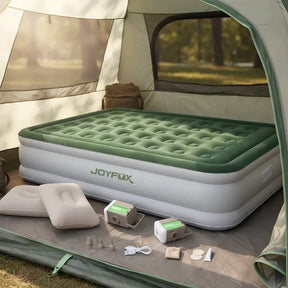 Colchão Inflável Queen Casal Cama De Campanha Bomba Inflável Com Bateria De Lítio Integrada JOYFOX - 1 ANO DE GARANTIA