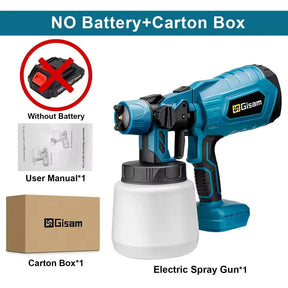 Pistola Pulverizadora Elétrica 1L  - Alta Potência + 2 Baterias Extras - ÚLTIMAS UNIDADES