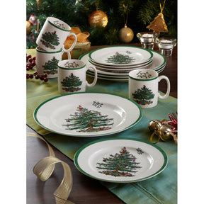 Conjunto Spode Christmas Tree com 12 Peças (4 Pratos de Jantar / 4 Pratos de Sobremesa / 4 Canecas)